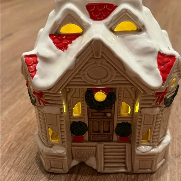 Vintage Fitz and Floyd Festive Christmas Votive Candle Holder House 1978 - Picture 3 of 6